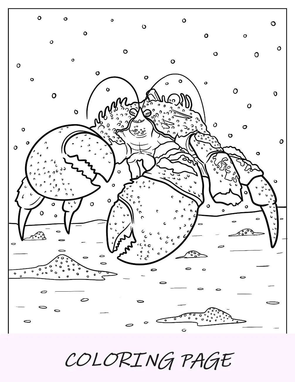 Página para colorir de caranguejo Tamatoa de Moana
