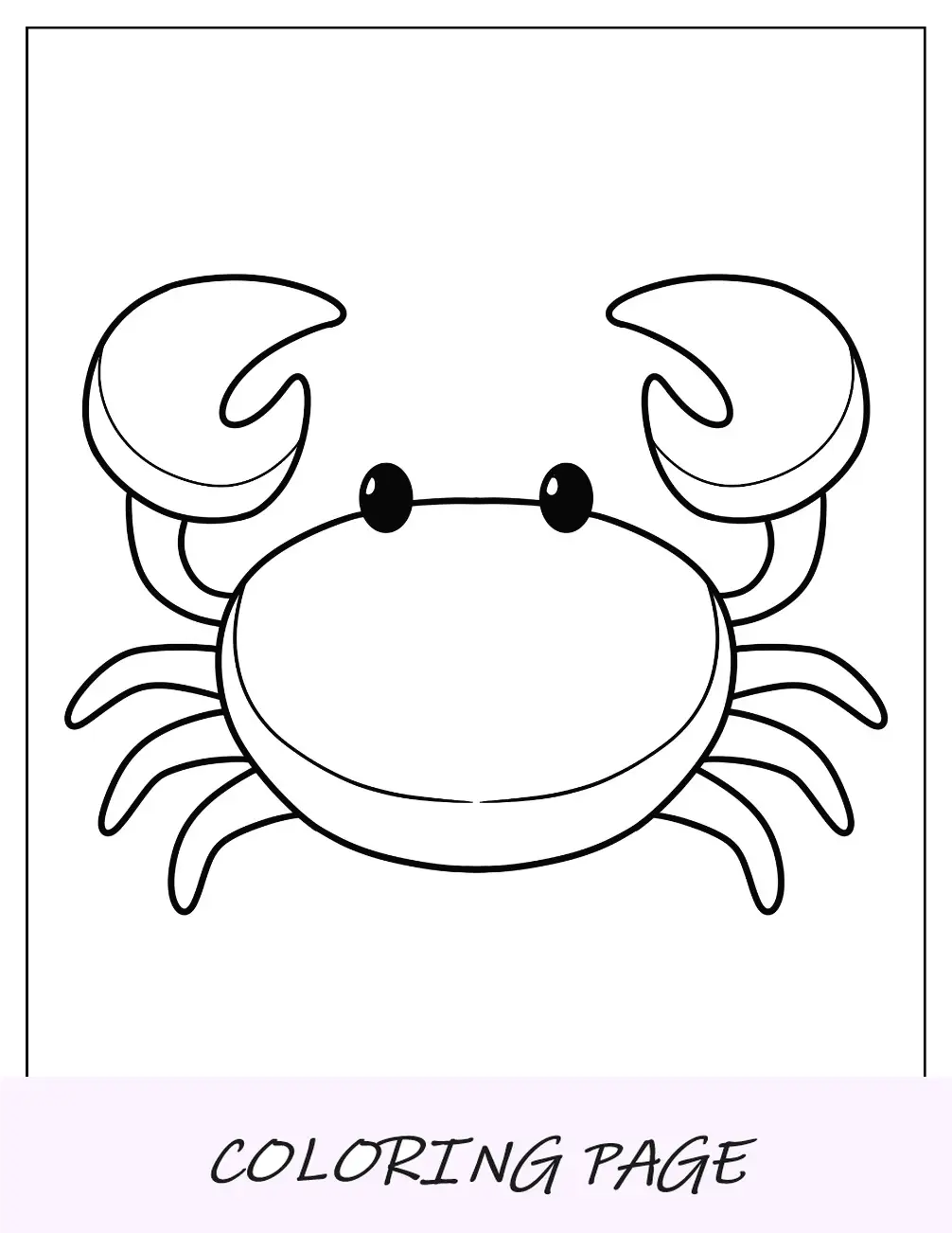 Página para colorir de caranguejo com contorno fácil