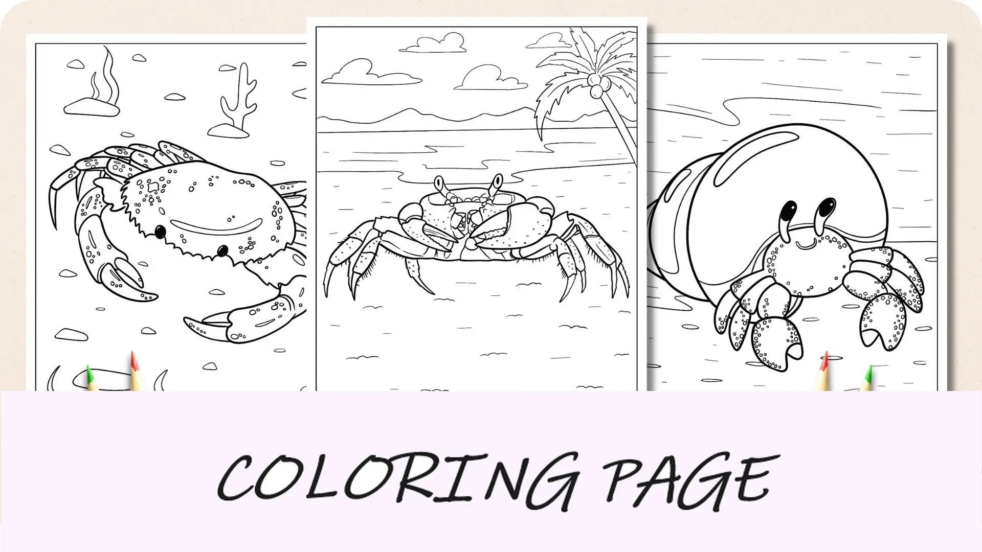 Imagem em destaque de páginas para colorir de caranguejo