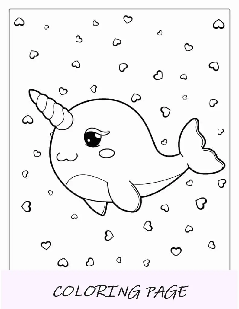 Linda hoja para colorear de delfines y unicornios para niños