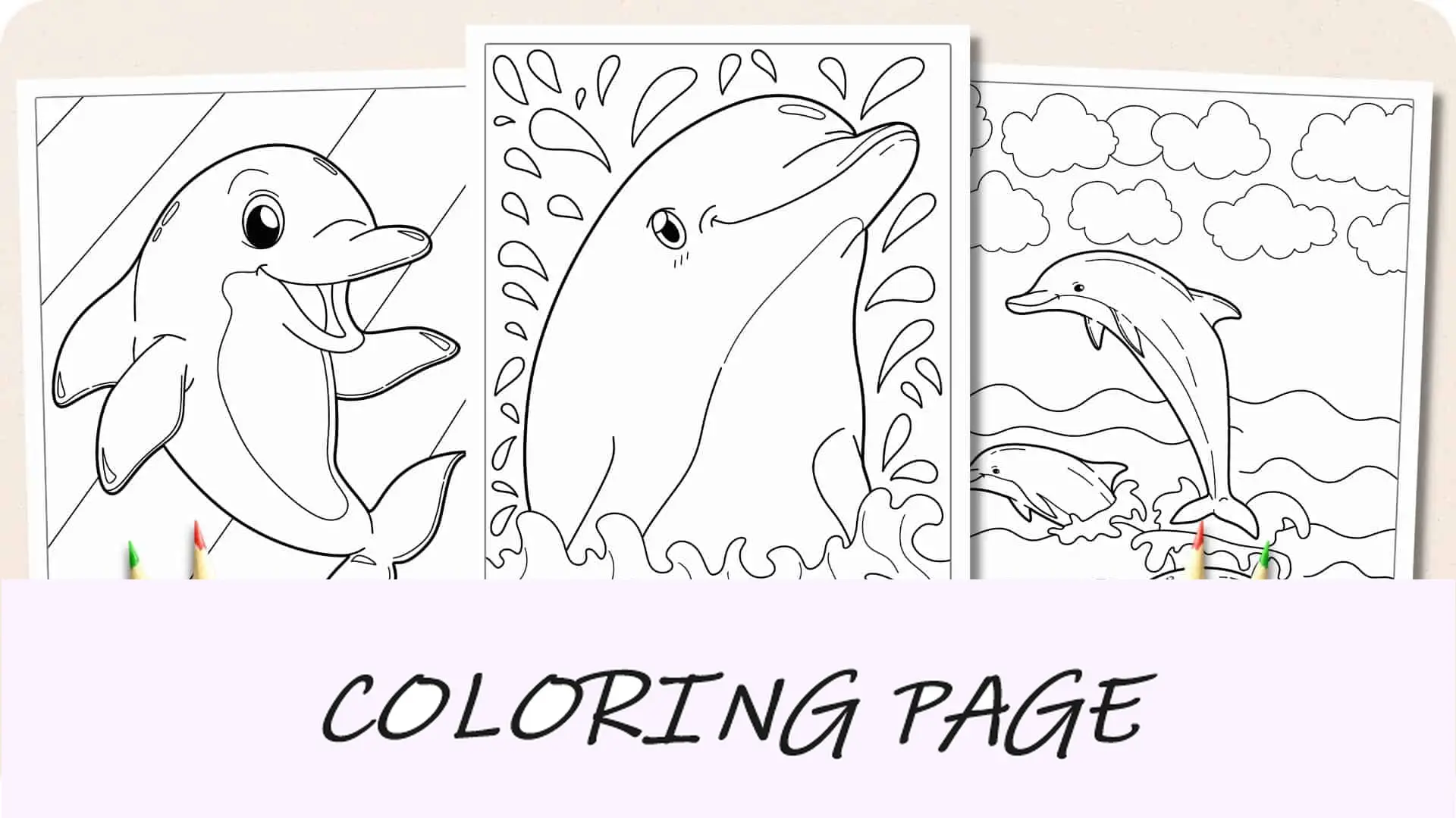 Dibujos para colorear de delfines Imagen destacada