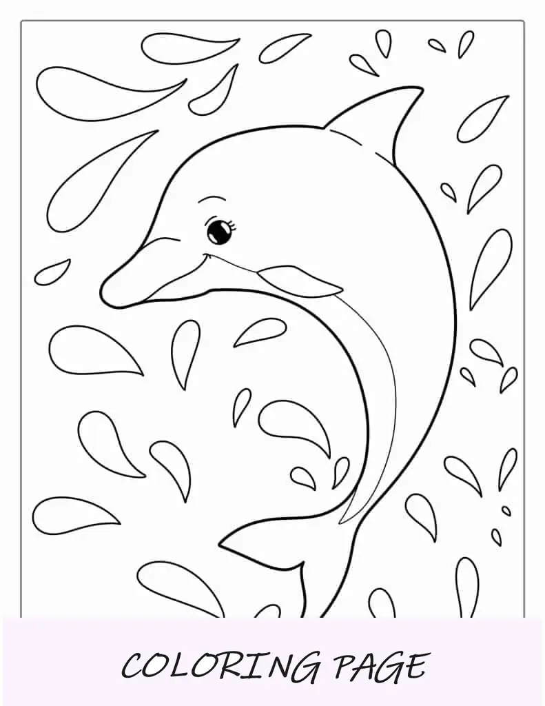 Esquema simple de delfines para niños
