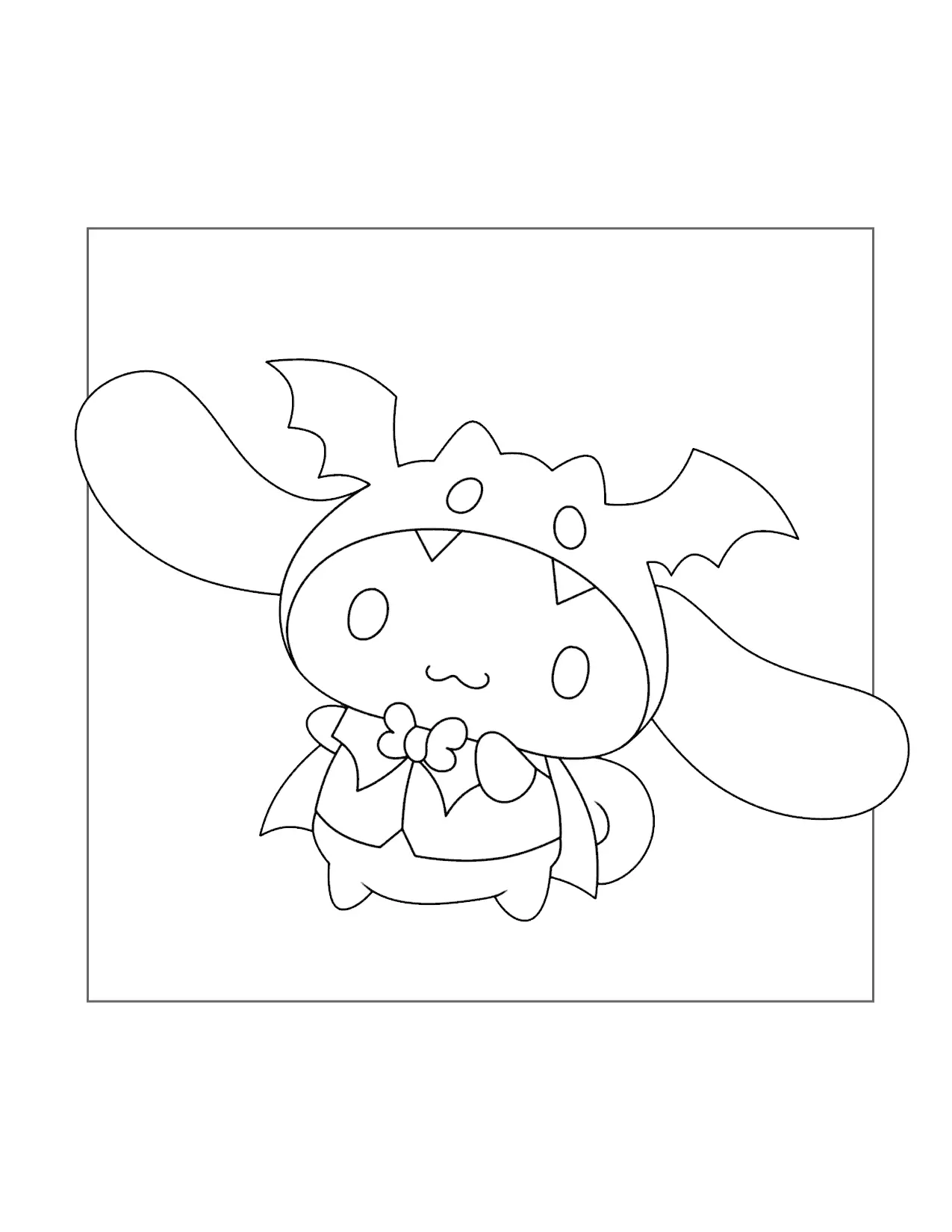 Cinnamoroll Halloween Bat Coloring Page