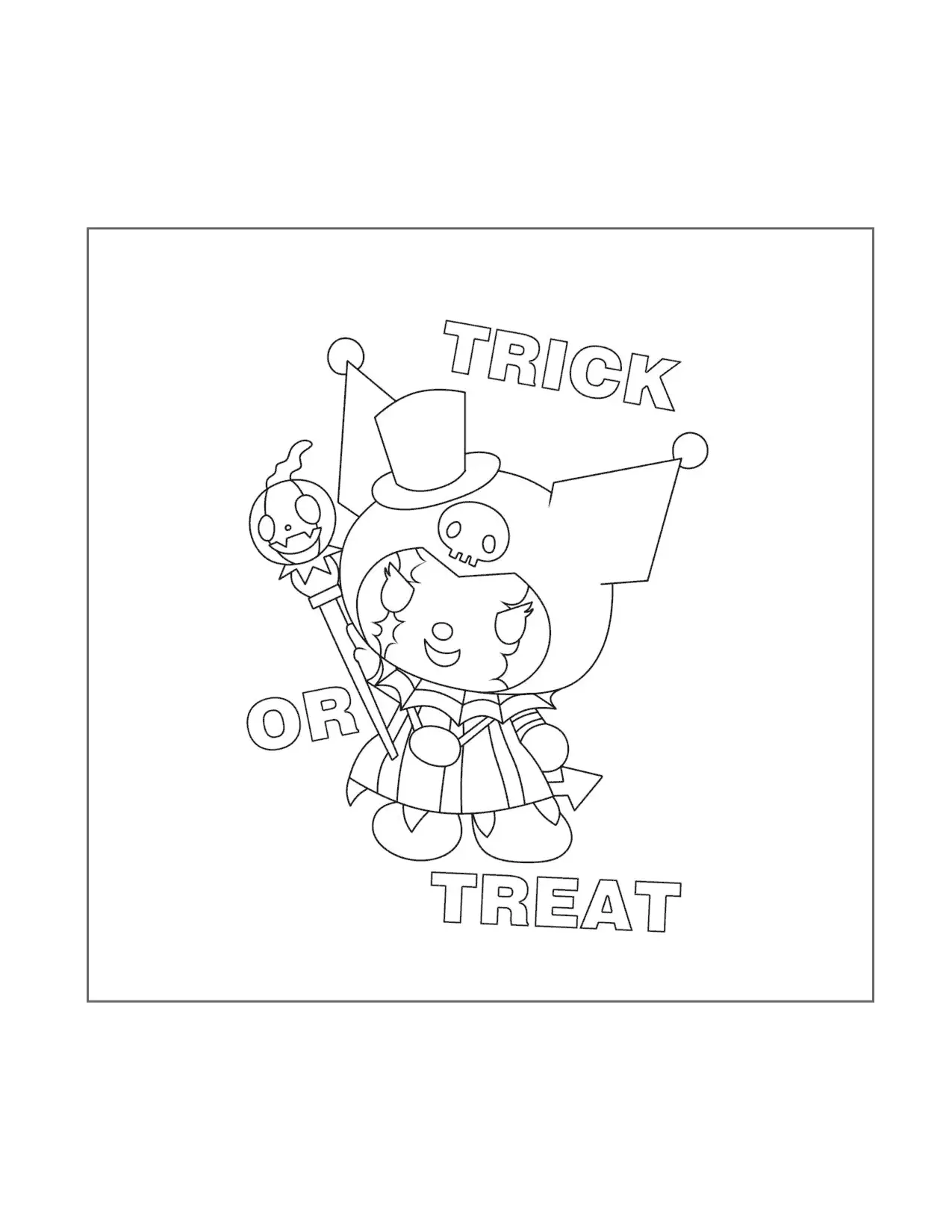 Kuromi Halloween Coloring Page