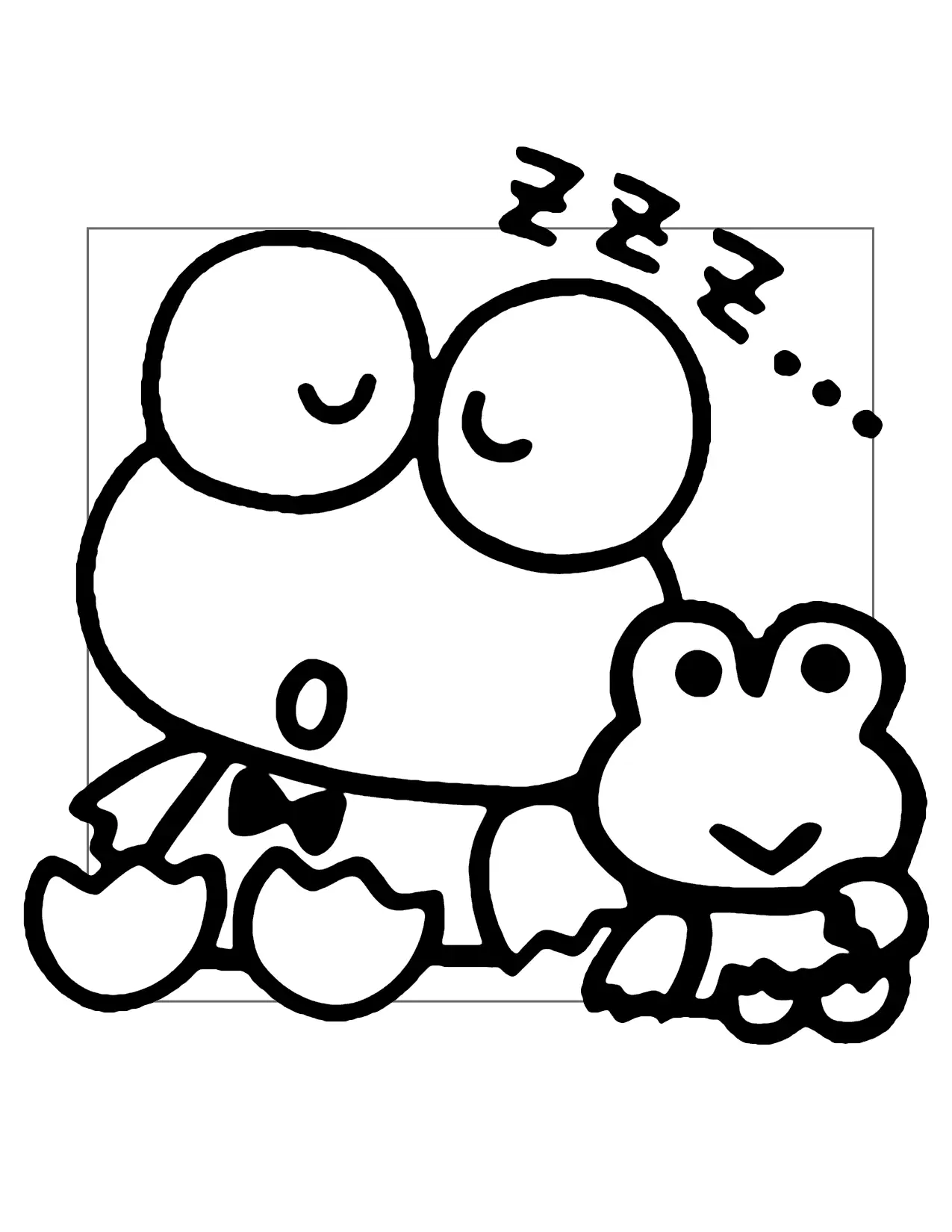 Sleepy Keroppi Coloring Page