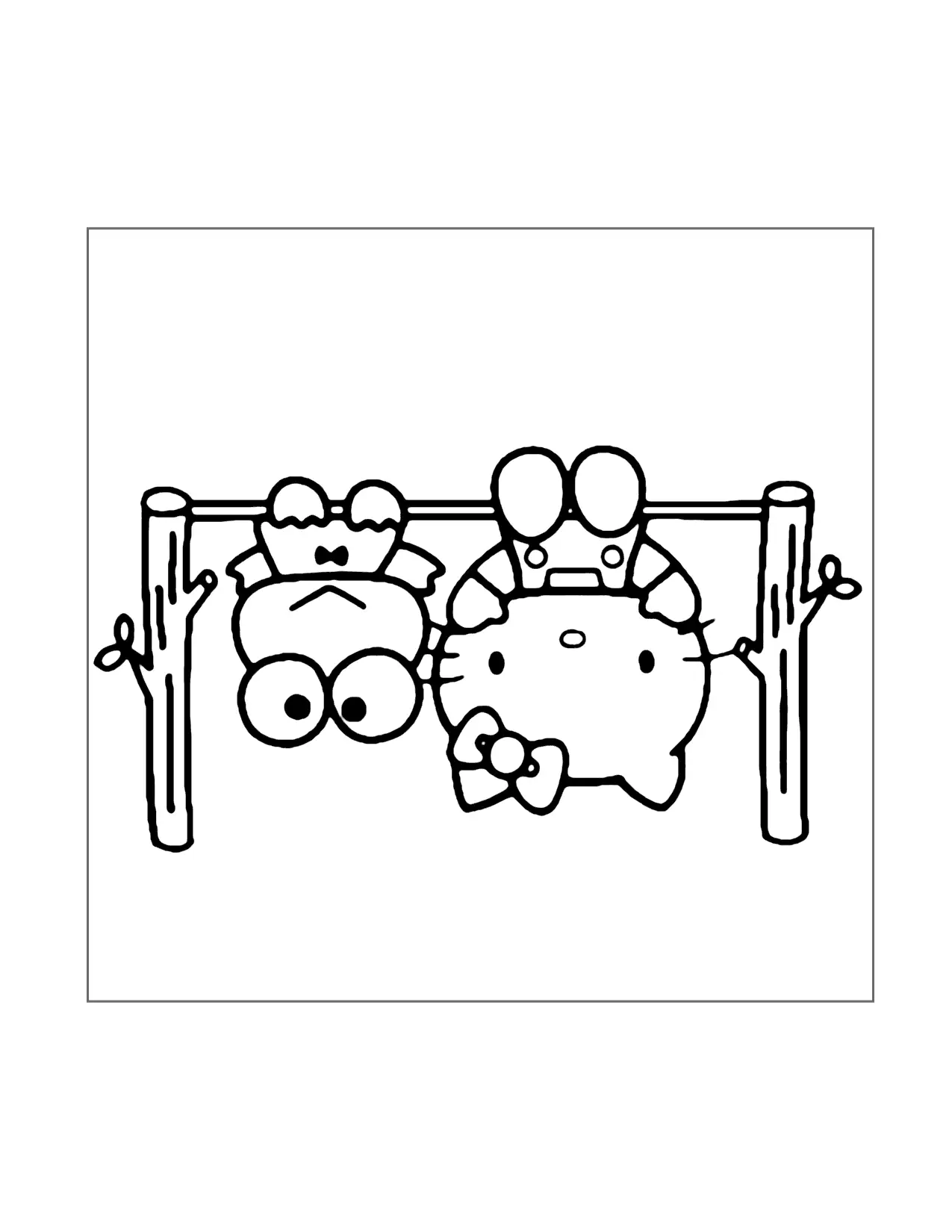 Hello Kitty And Keroppi Coloring Page