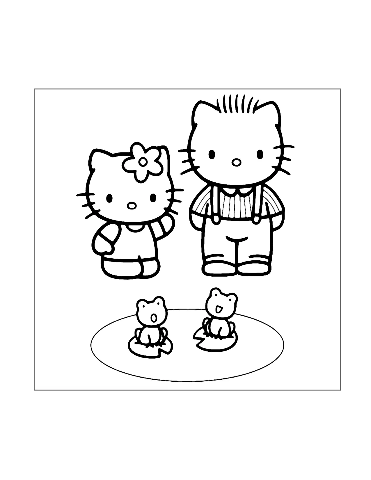 Hello Kitty Characters Coloring Page