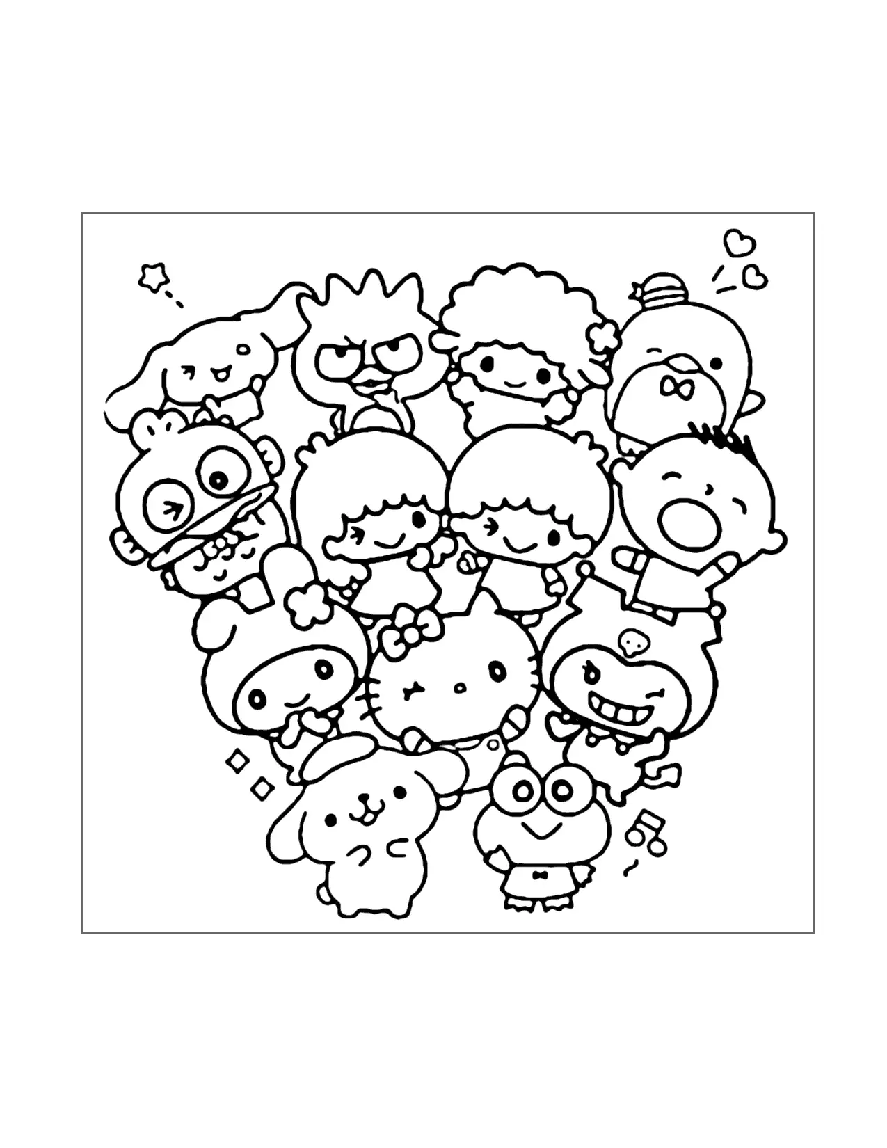 The Sanrio Characters Coloring Page