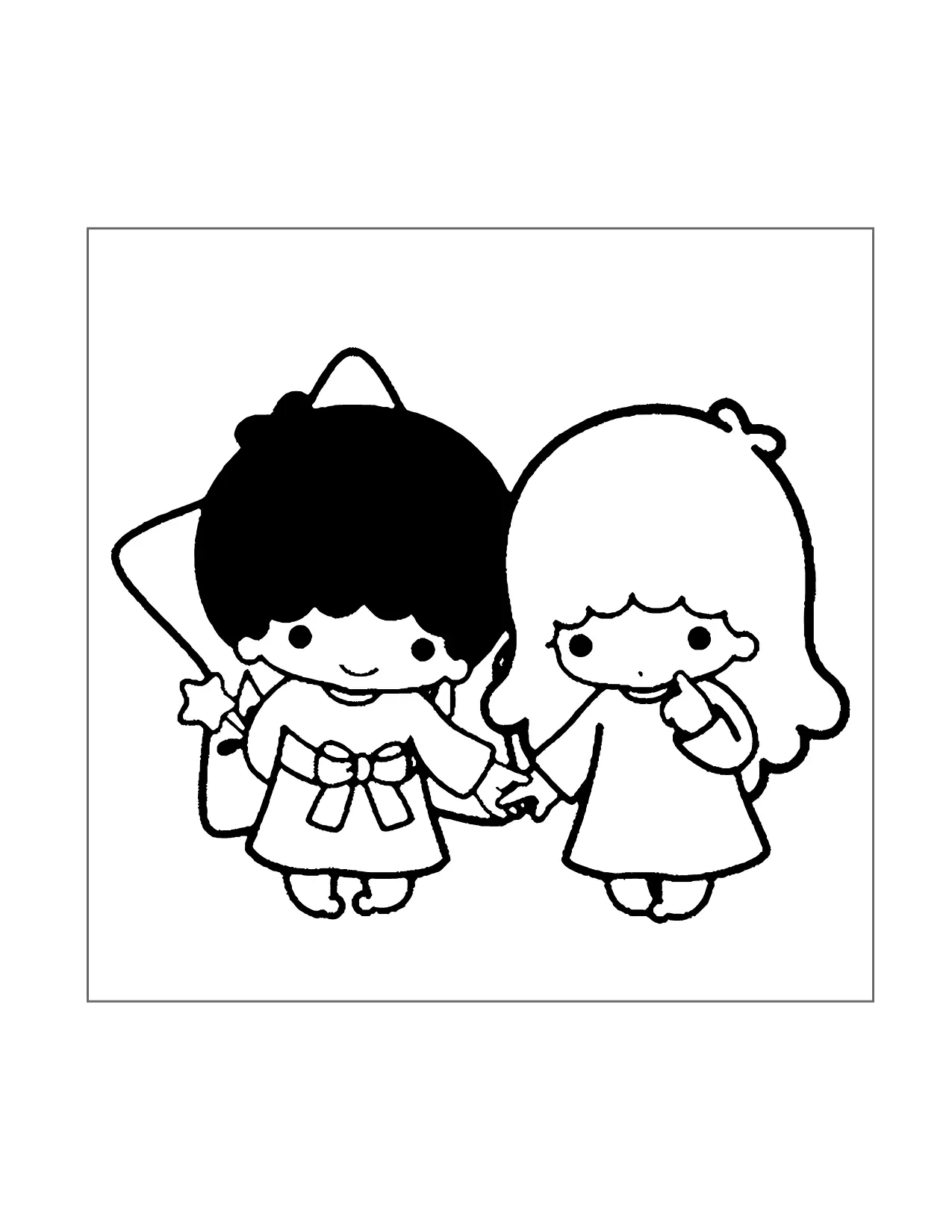 Little Twin Stars Sanrio Coloring Page