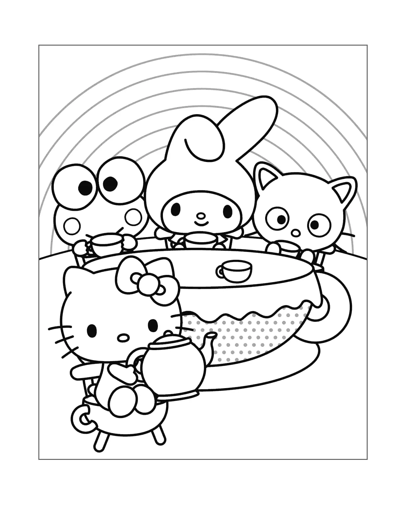 Hello Kitty And Sanrio Coloring Page