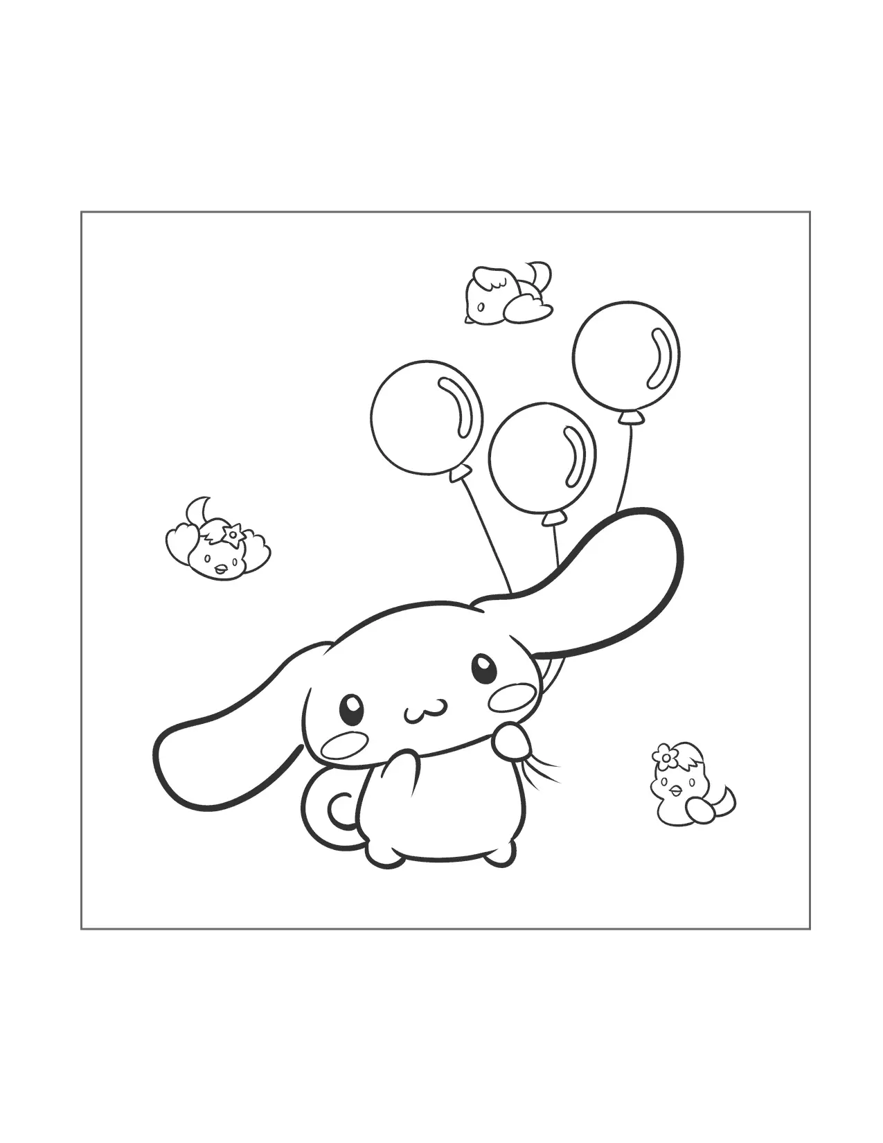 Cinnamoroll With Balloons Coloring Page