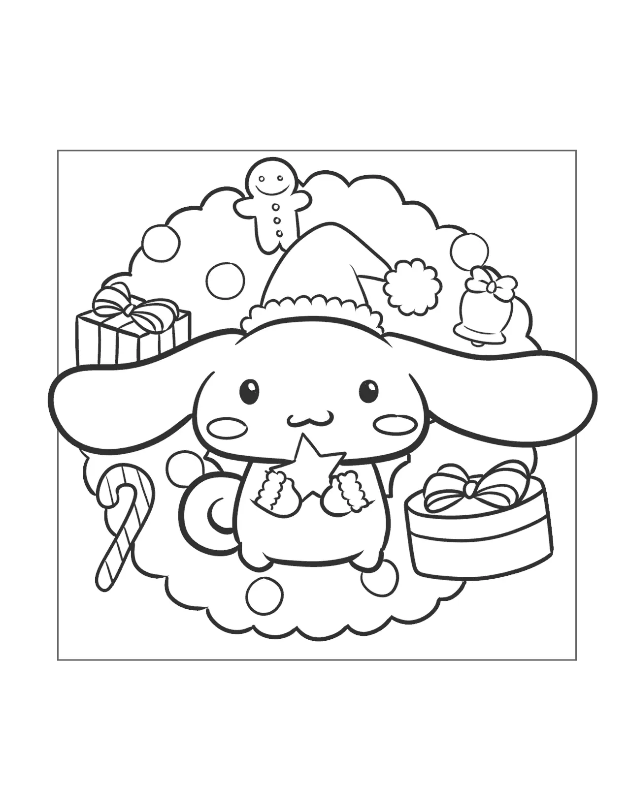 Christmas With Cinnamoroll Coloring Page
