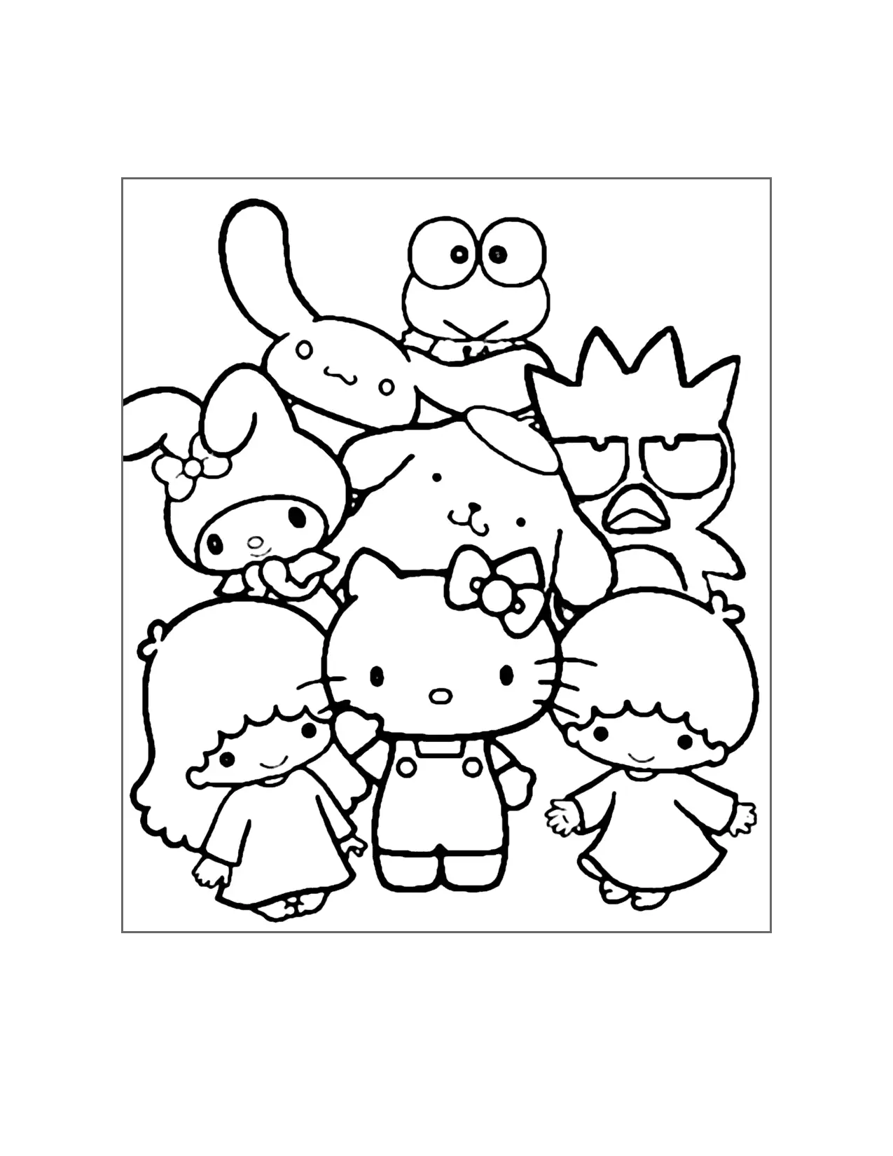Hello Kitty And Friends Sanrio Coloring Page