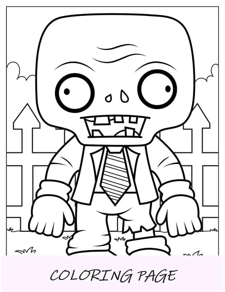 Zumbi fácil de colorir