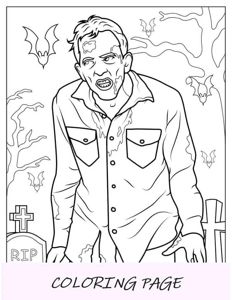 Zumbi de aparência realista para colorir para adultos