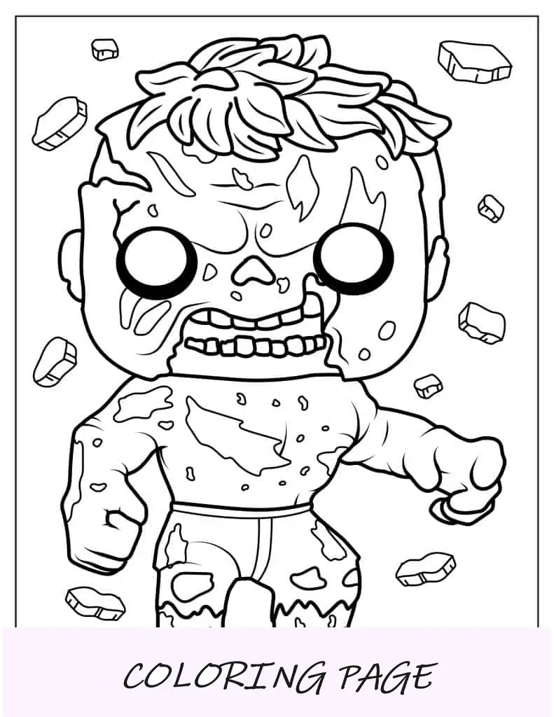 Fofo Kawaii Hulk Zumbi para colorir