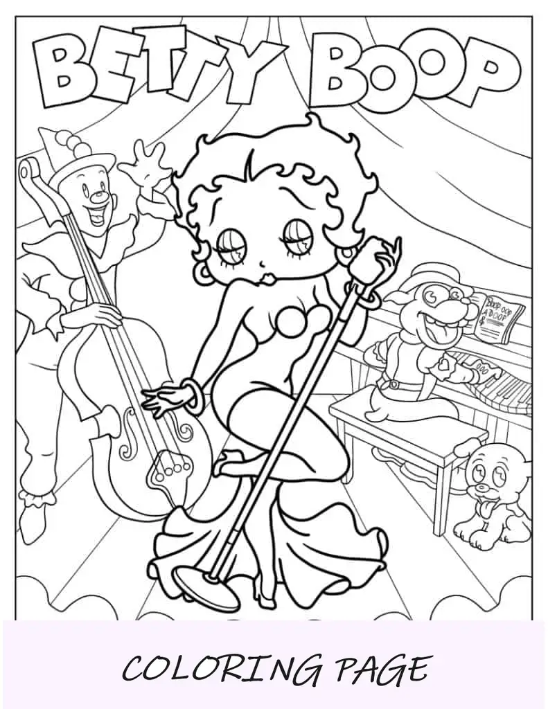 Dibujo para colorear de Betty Boop Cabaret