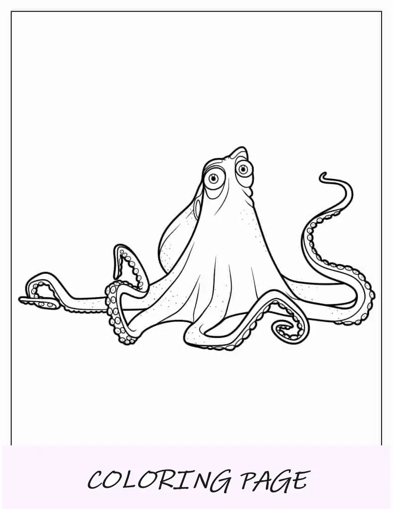 Desenho para colorir de Hank, o polvo