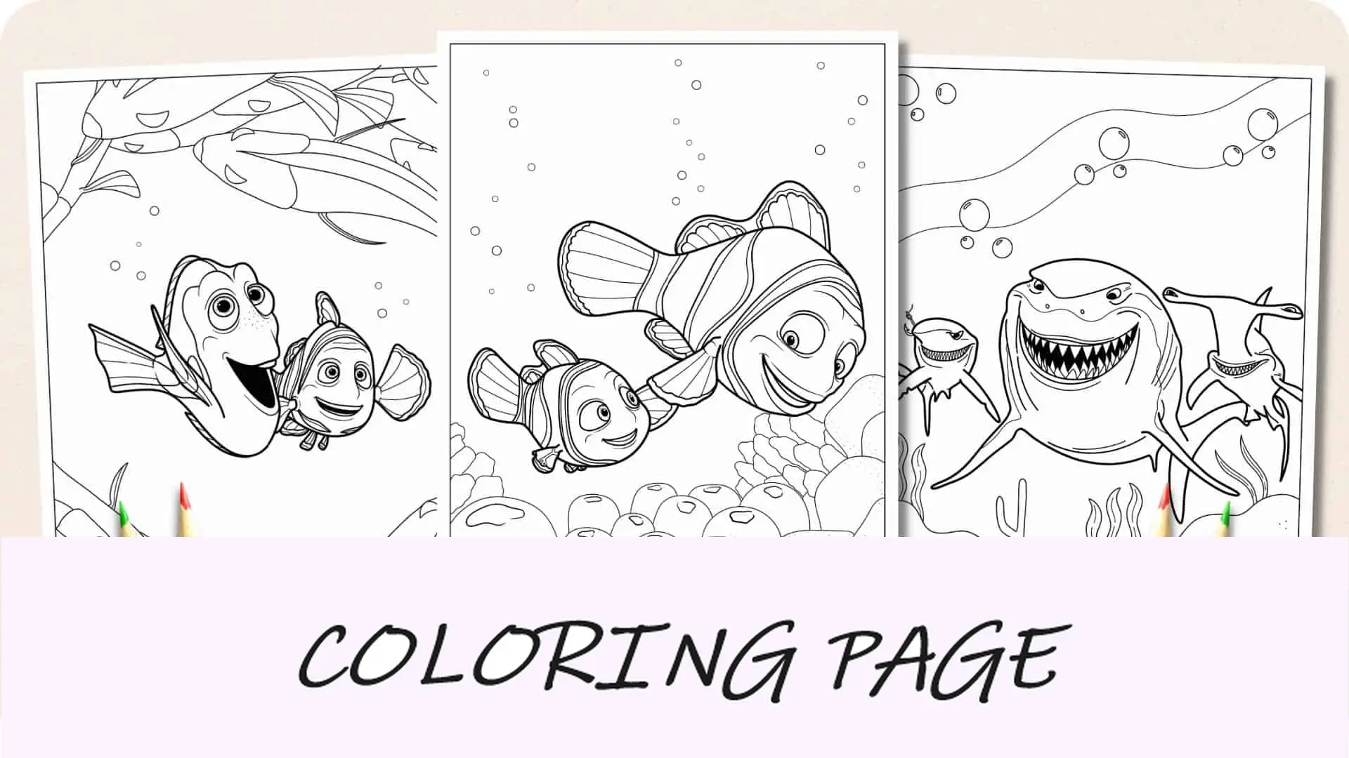Procurando Nemo Páginas para colorir Imagem em destaque