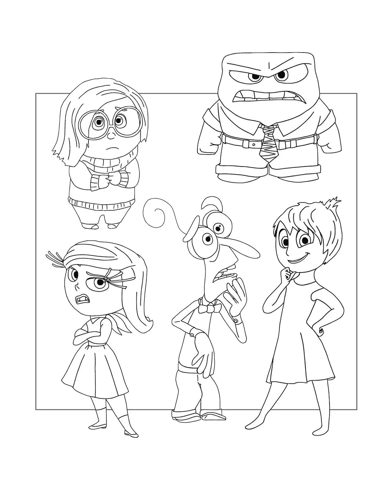 Inside Out Feelings Coloring Page