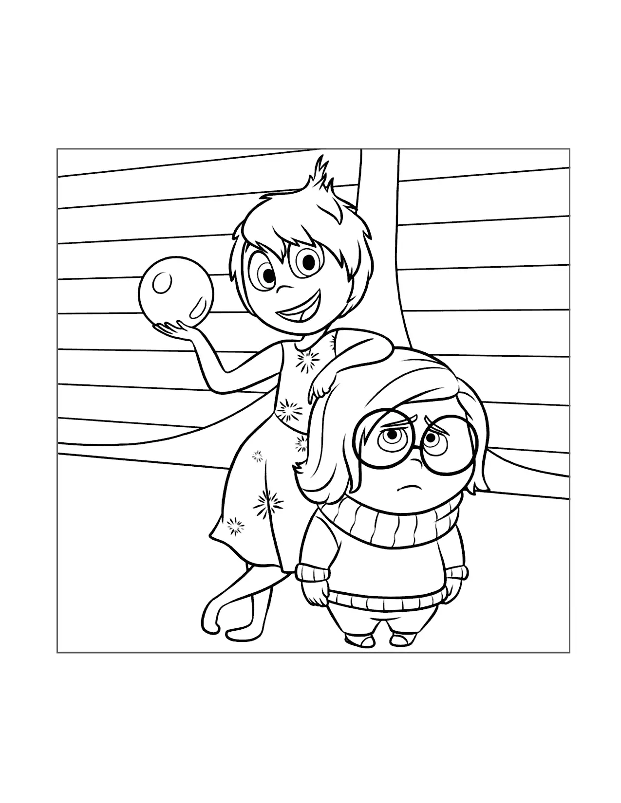 Joy Sadness Inside Out Coloring Page