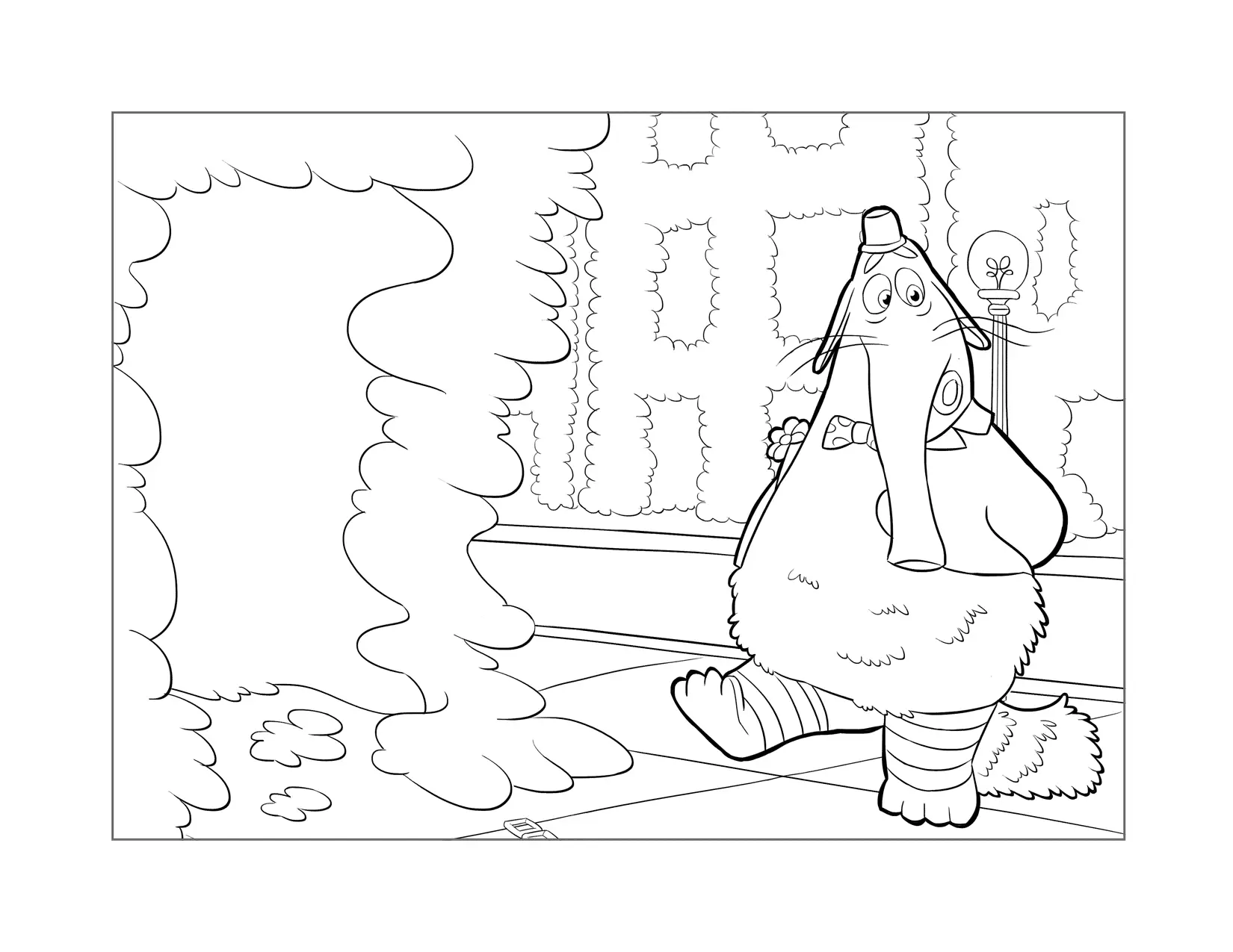 Bing Bong Strolling Inside Out Coloring Page