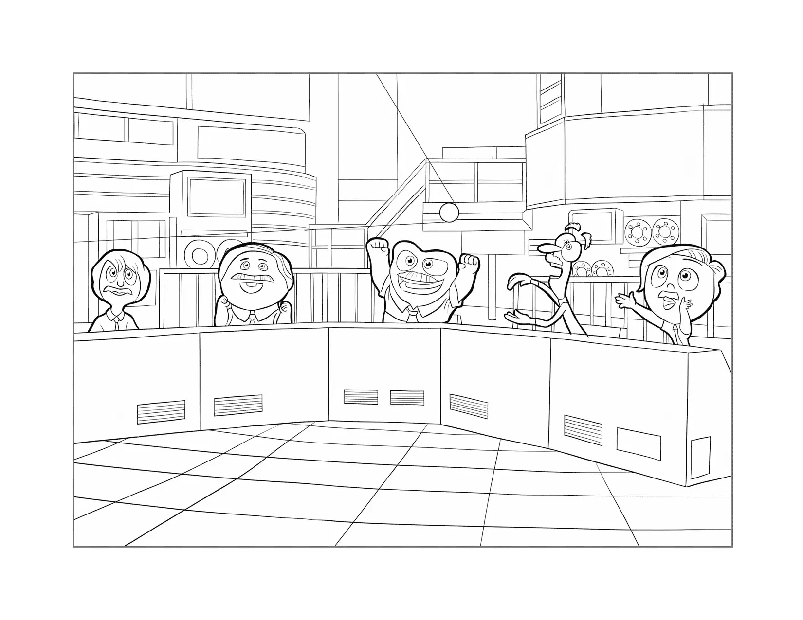 Funny Inside Out Coloring Page
