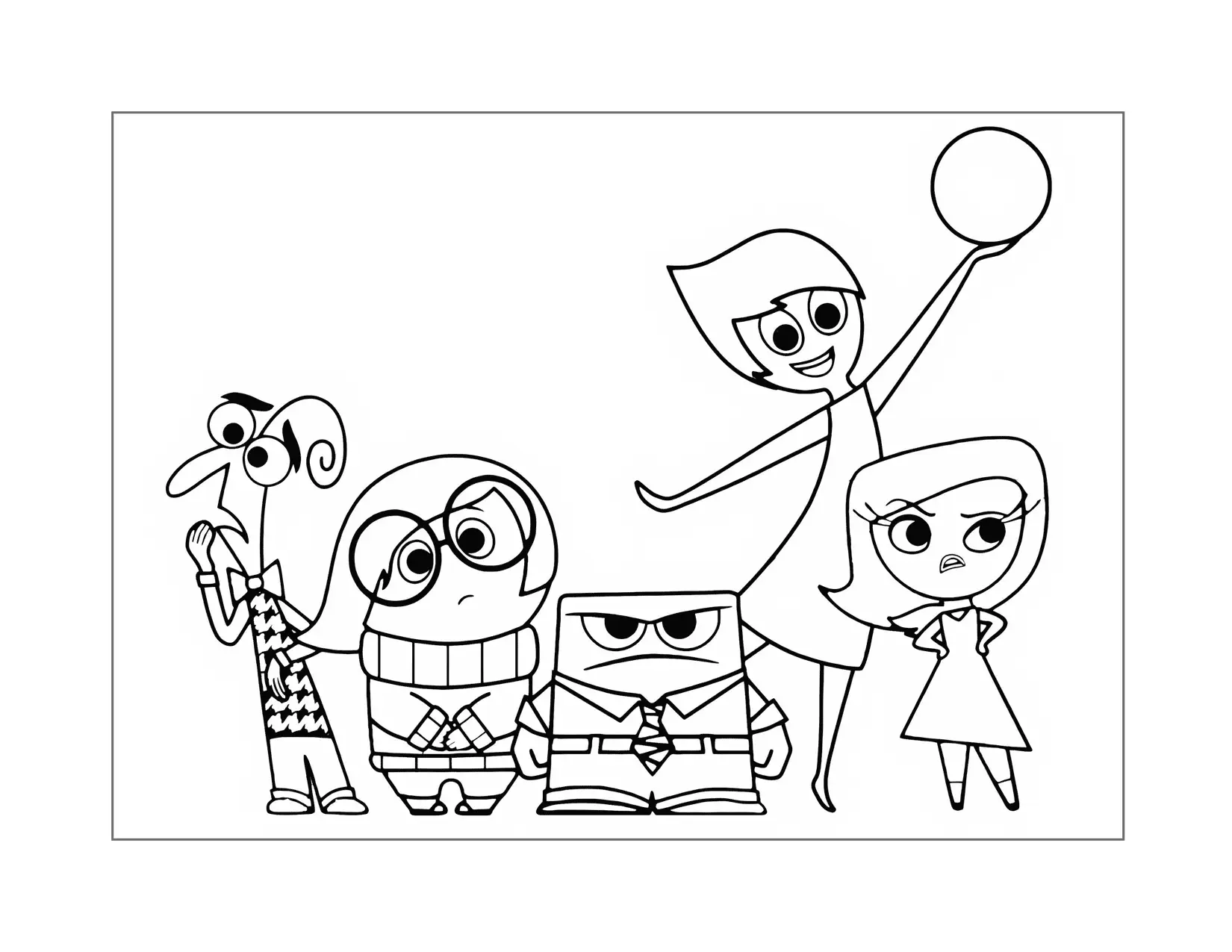 Inside Out Emotions Coloring Page