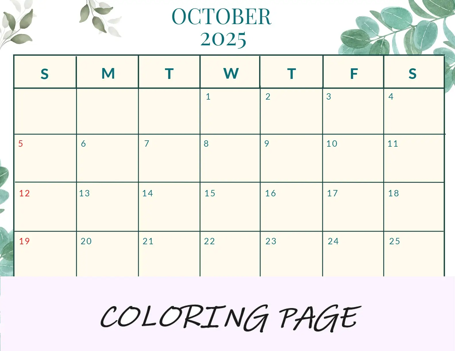 Calendario Octubre 2025 Para Imprimir Paisaje Del Día De La Raza