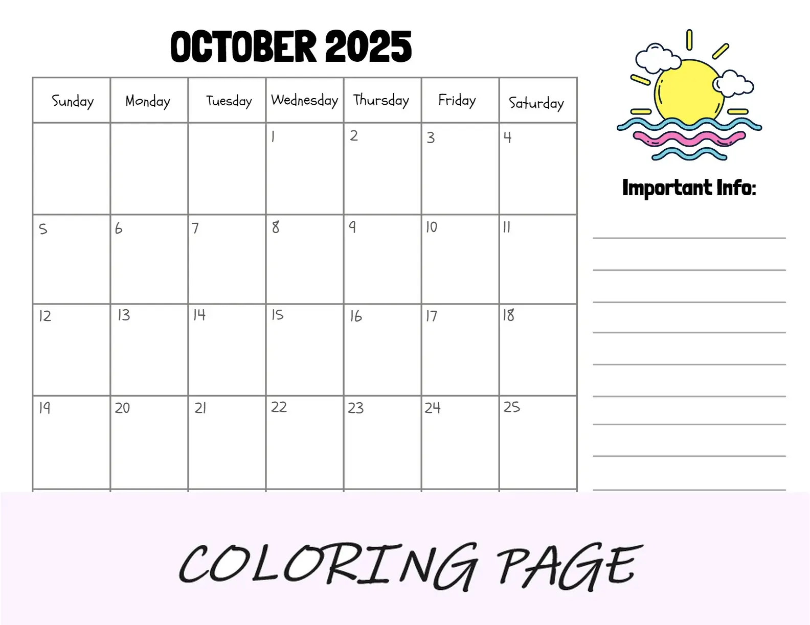 Calendario Octubre 2025 Panorama Empresarial Imprimible