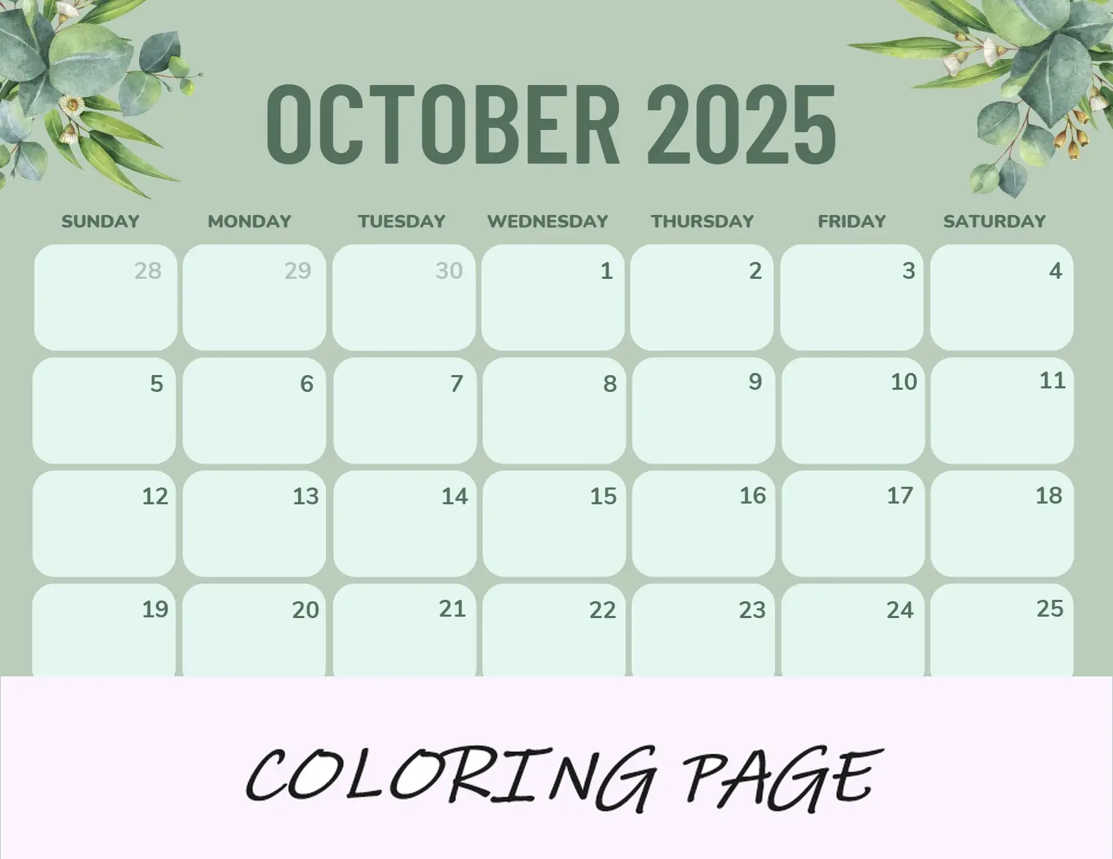 Calendario Octubre 2025 Paisaje De Otoño Para Imprimir