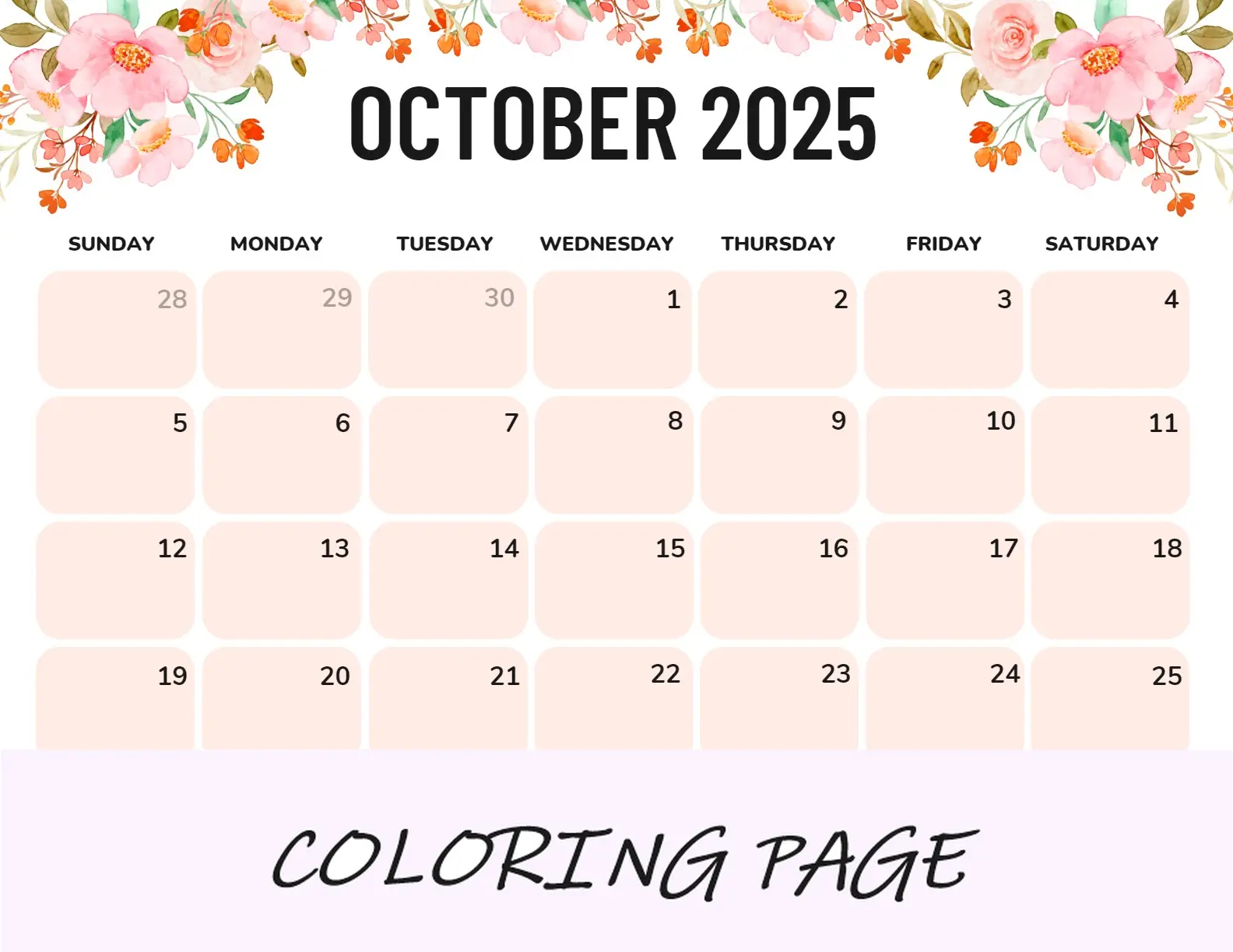 Calendario Octubre 2025 Paisaje Embrujado Imprimible