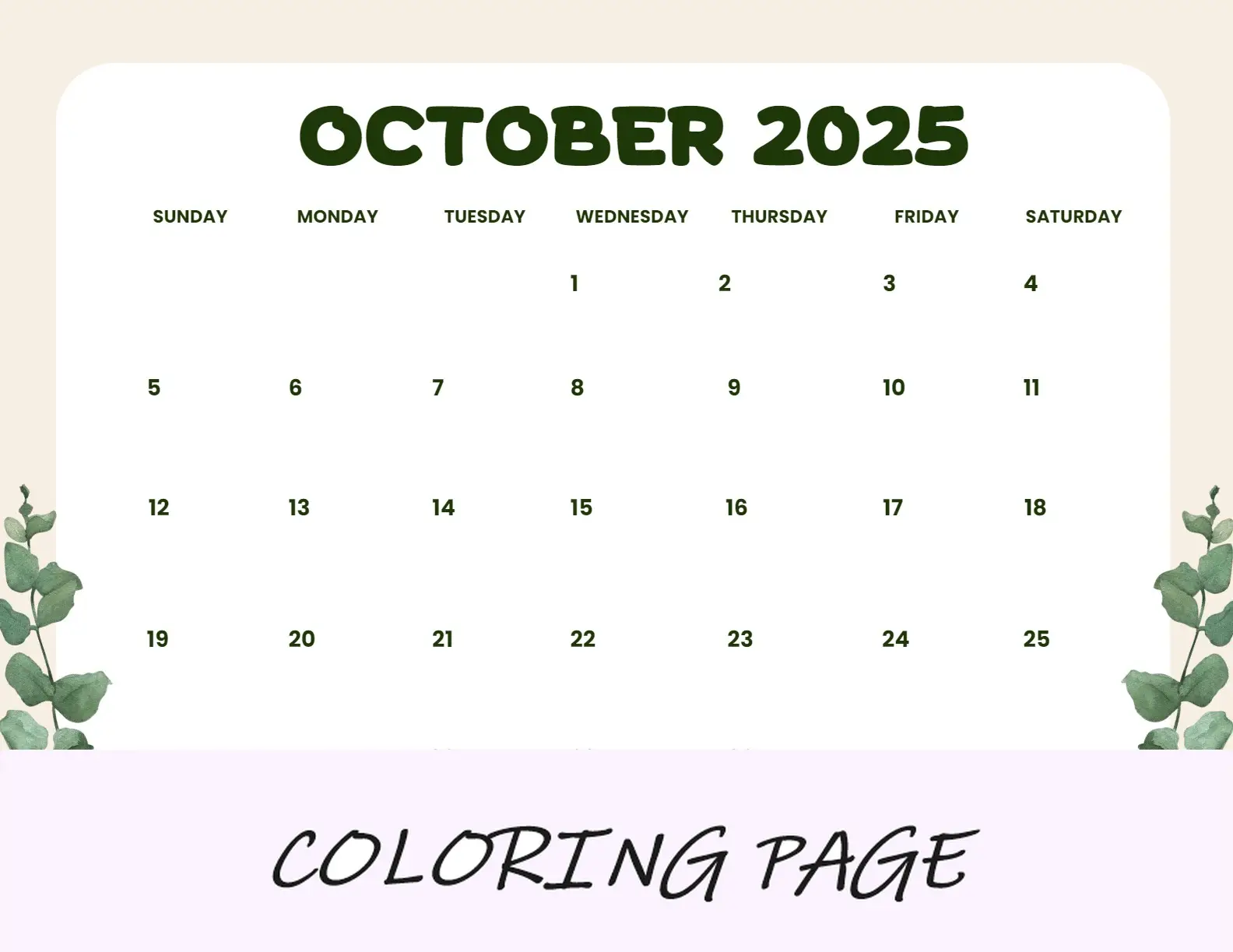 Calendario Octubre 2025 Paisaje De Terror Para Imprimir