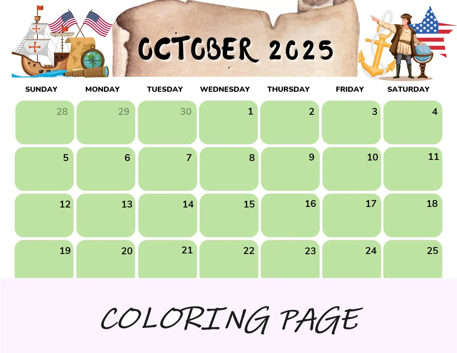 Calendario Octubre 2025 Paisaje De Terracota Para Imprimir