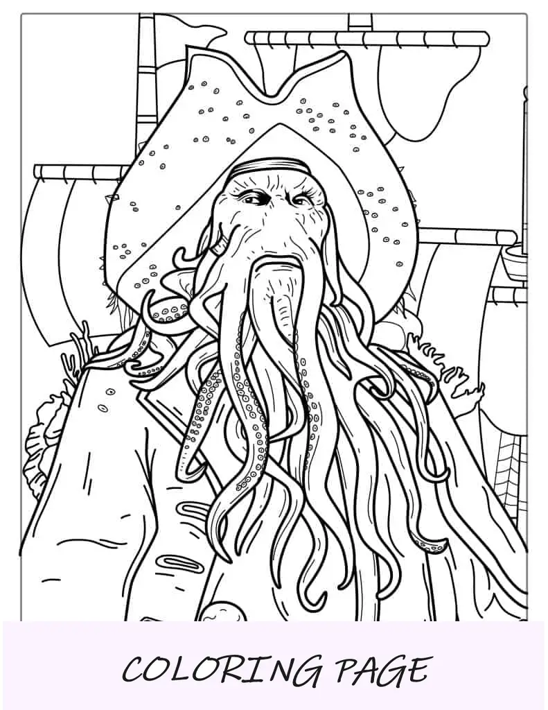 Ausmalbilder Piraten von Davy Jones