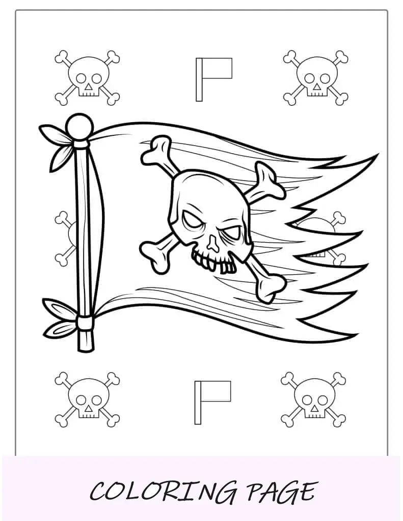 Malvorlage Piratenflagge für Kinder
