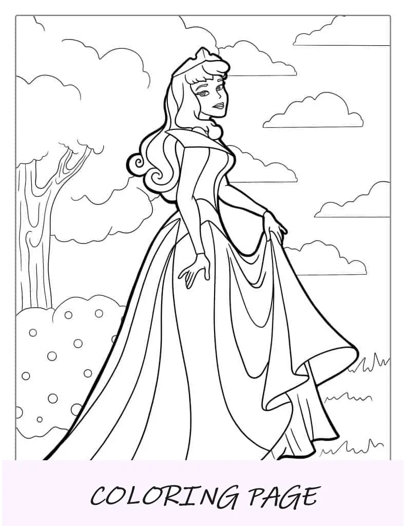 Esquema simple de la bella durmiente para colorear(1)