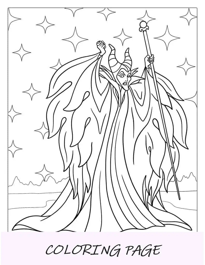 Personaje Maléfica Malvada Para Colorear