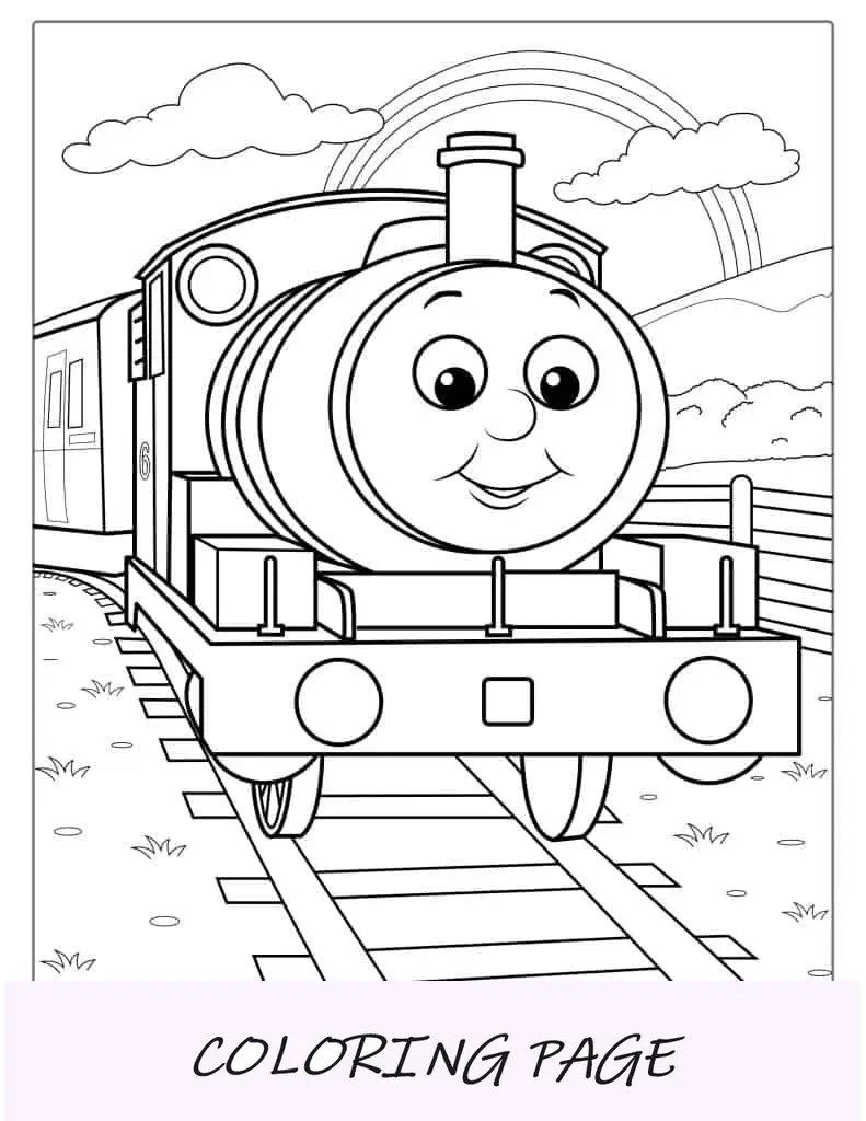Percy puxando um vagão de trem para colorir_