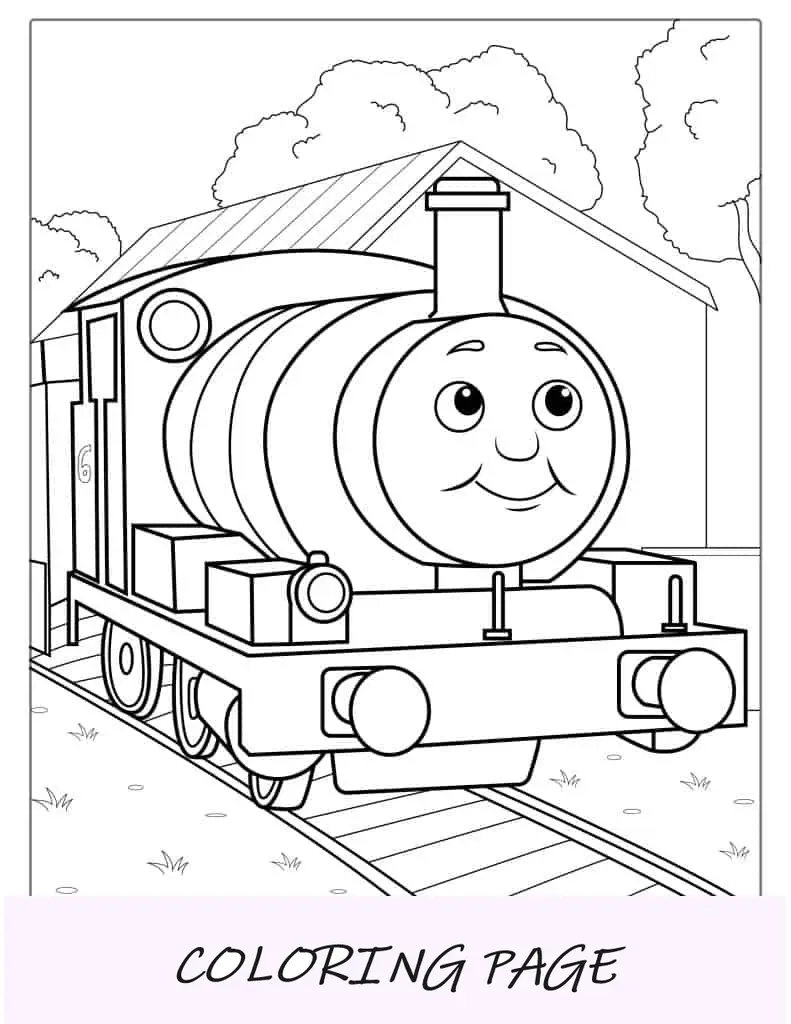Página para colorir do trem Percey para crianças