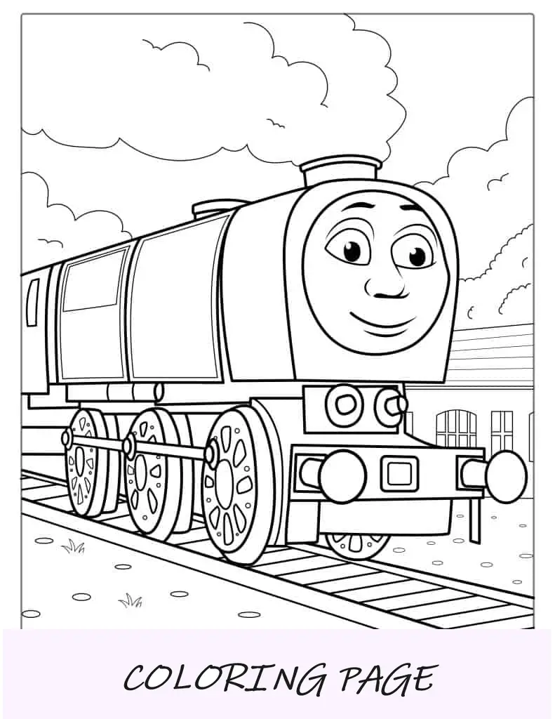 Folha para colorir de Neville, o trem