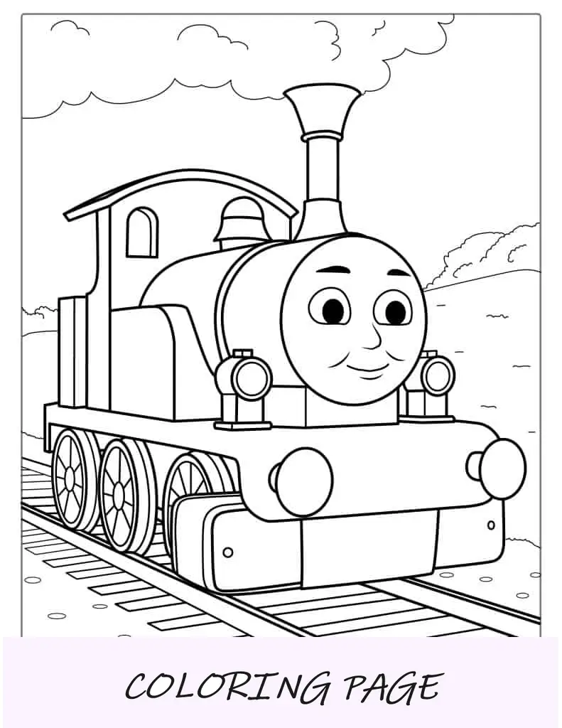 Lady Thomas, o motor do tanque para colorir