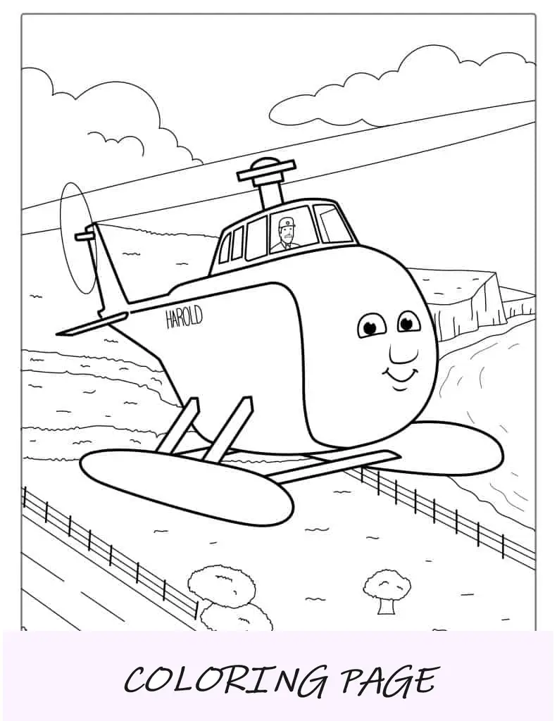 Harold, o helicóptero para colorir