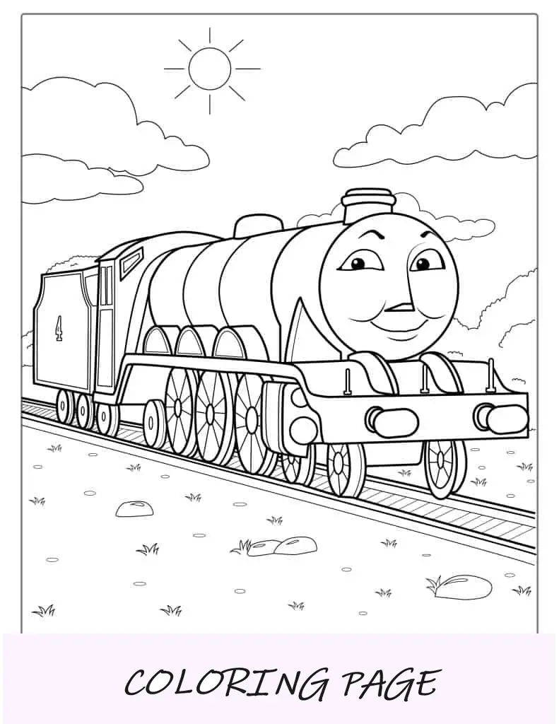 Página para colorir de Gordon de Thomas e seus amigos
