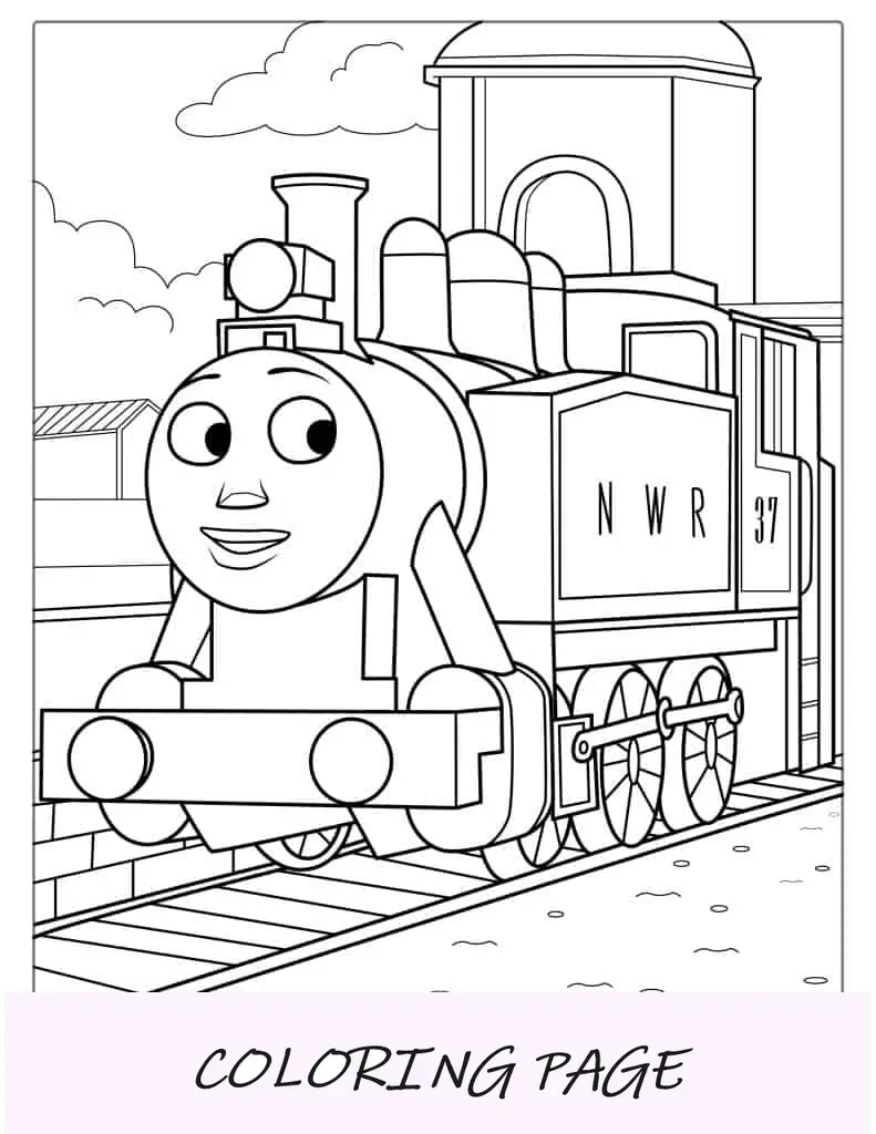 Página para colorir da menina Rosie Train