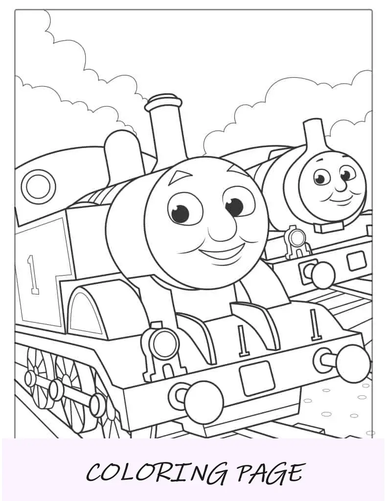 Coloração de Thomas e Percy para crianças em idade pré-escolar