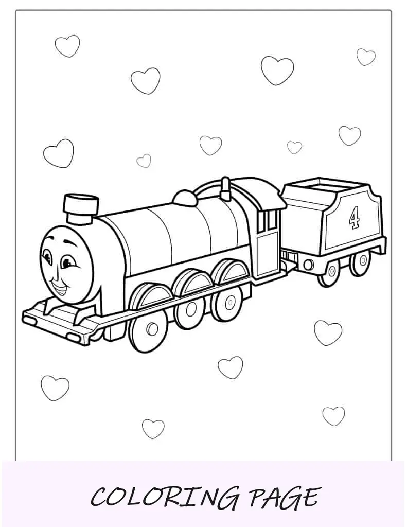 Página para colorir fácil de Gordon, o trem