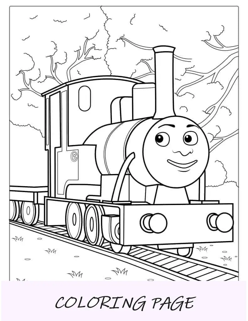 Folha para colorir de Duncan, o trem