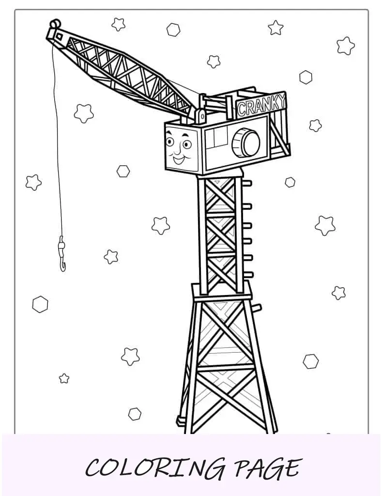Cranky The Crane, de Thomas e amigos para colorir