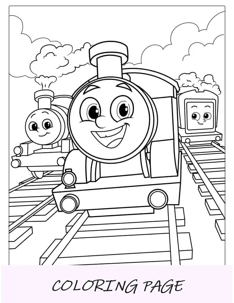 Página para colorir de Thomas e amigos